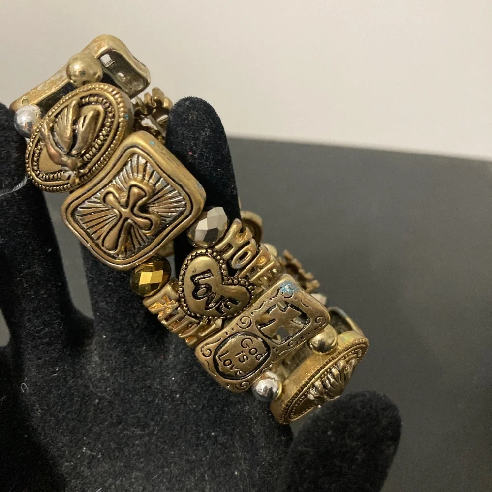 Faith Bracelets - set of 2 - Gold Toned
